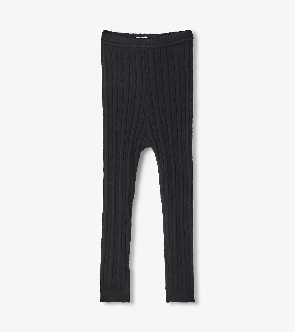Hatley Baby Girls Black Cable Knit Leggings