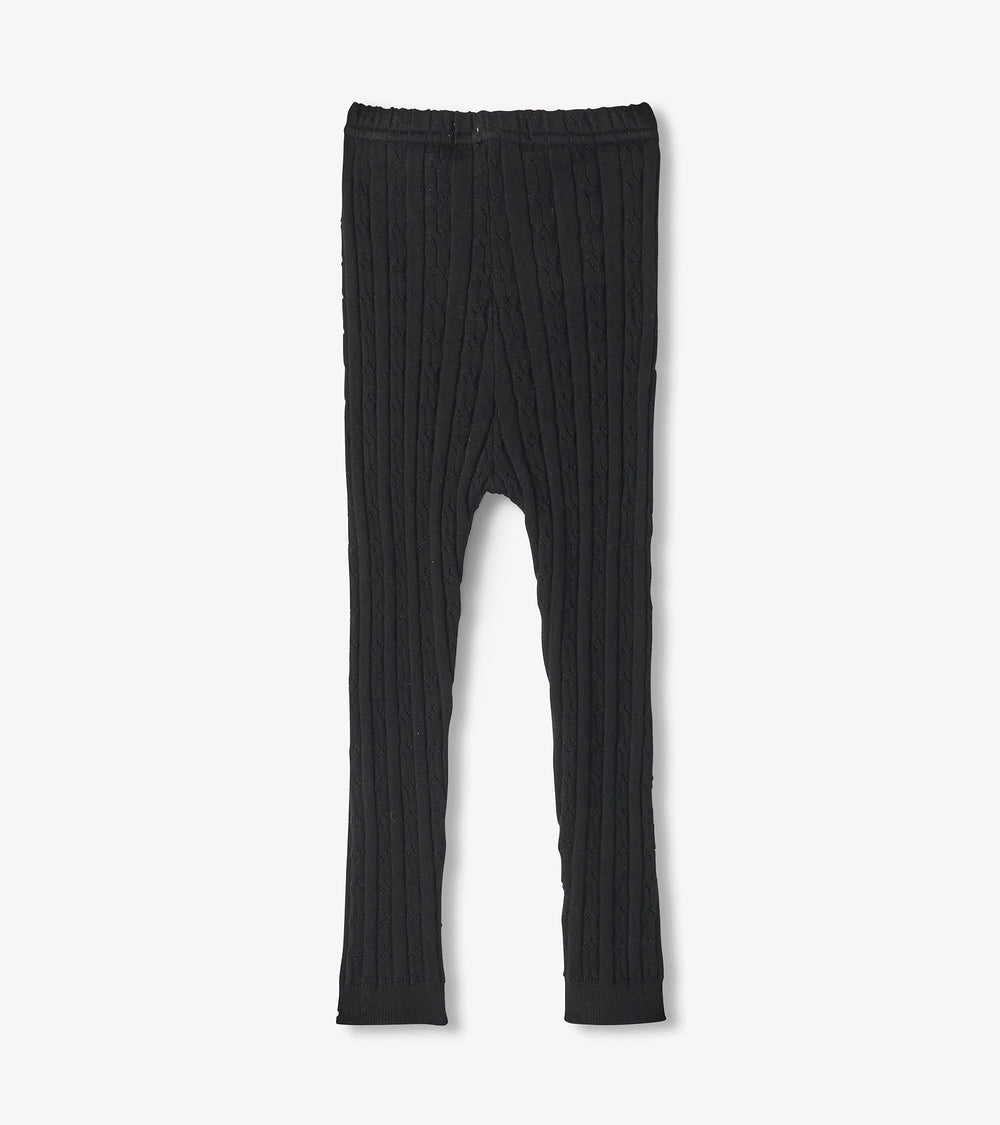 Hatley Baby Girls Black Cable Knit Leggings
