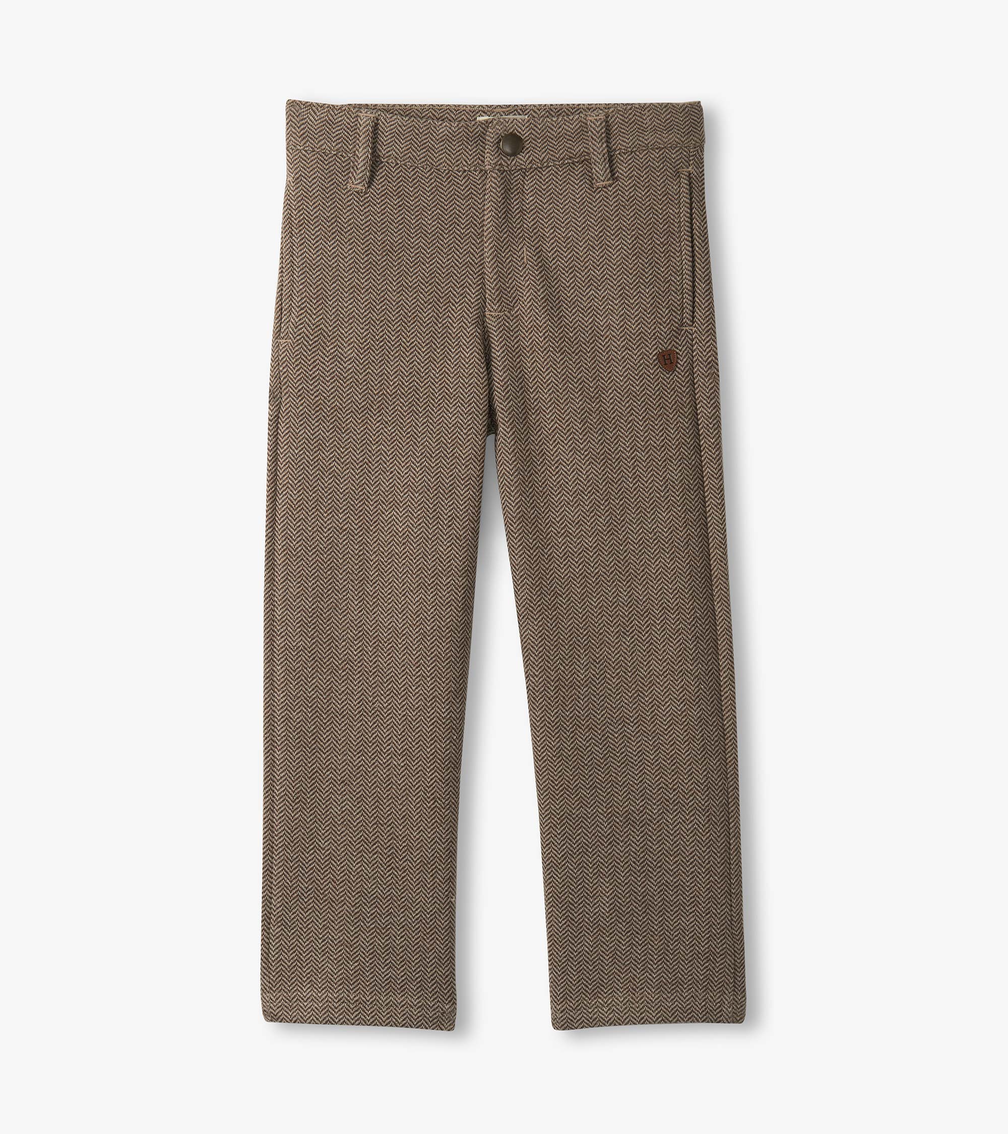 Hatley Boys Brown Sugar Herringbone Straight Leg Pants
