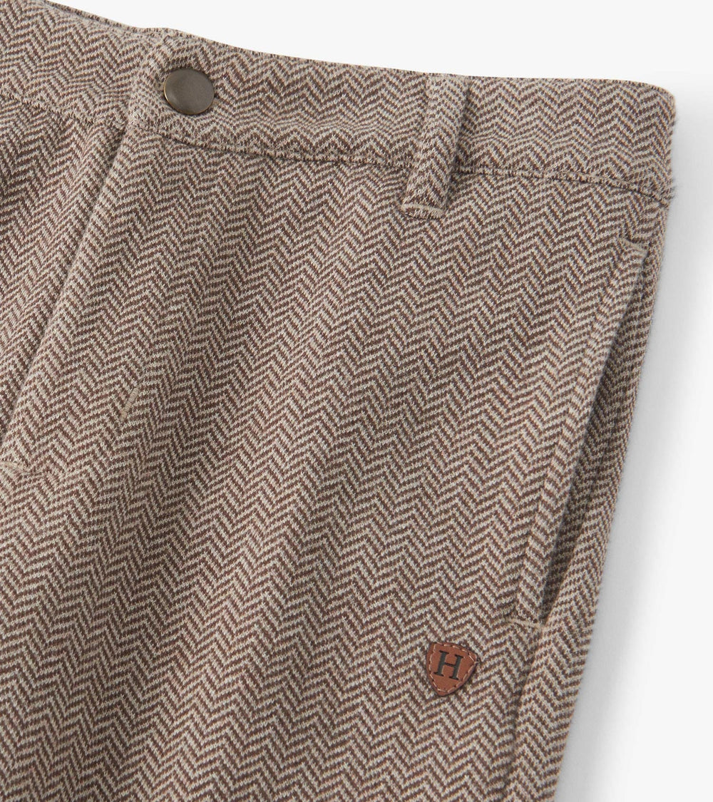 Hatley Boys Brown Sugar Herringbone Straight Leg Pants