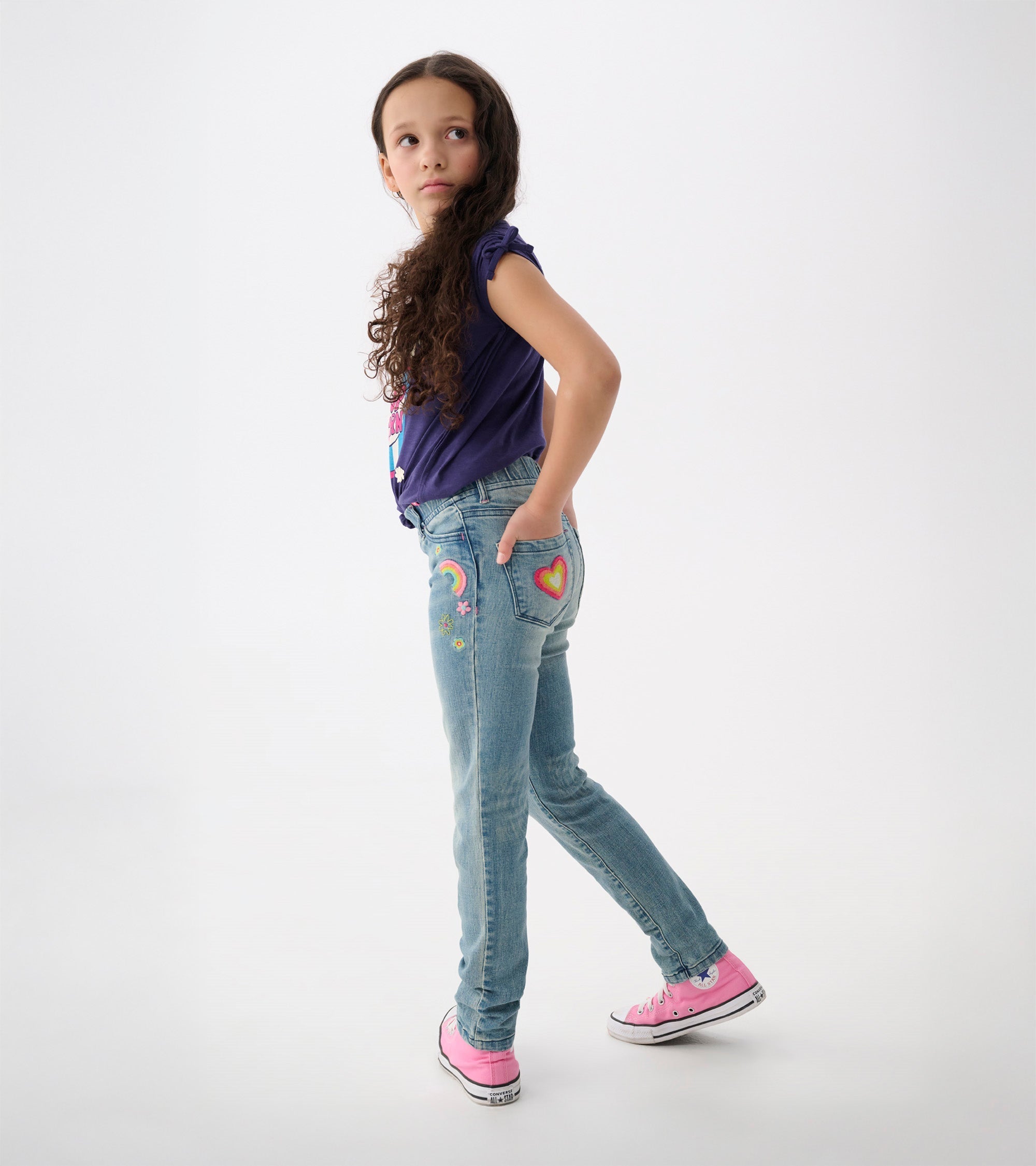 Hatley Girls Pretty Patches Stretch Jeans