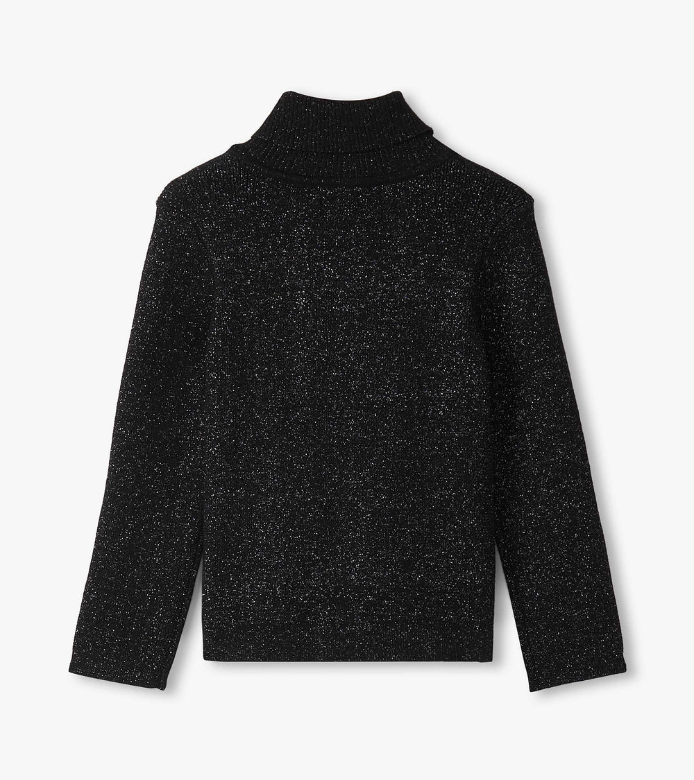 Hatley Girls Black Glitter Turtleneck