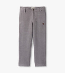 Hatley Boys Dark Grey Herringbone Straight Leg Pants