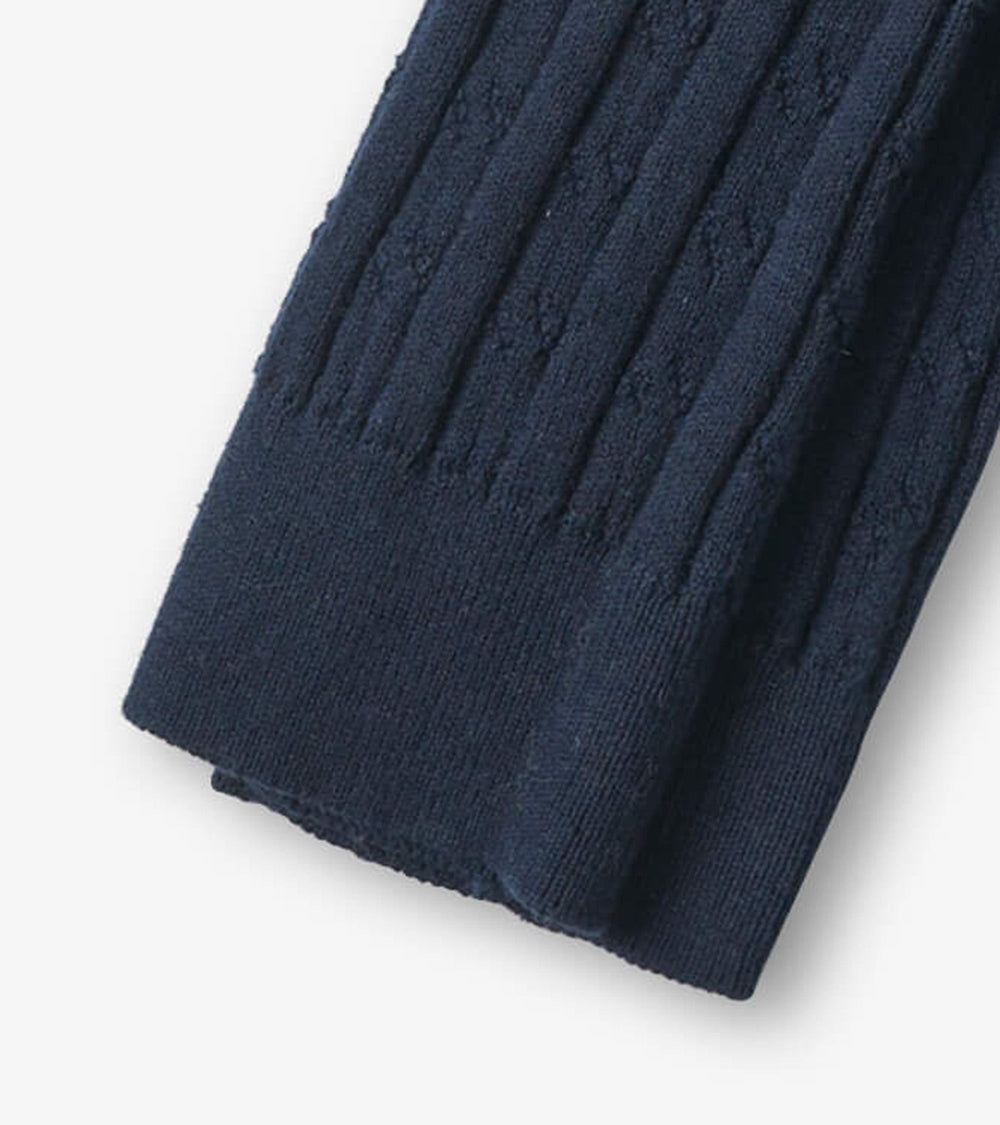 Hatley Girls Navy Cable Knit Tights