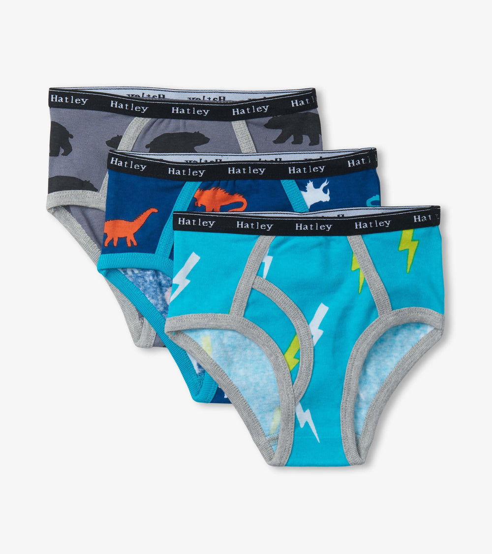 Hatley Boys Silhouette Nature 3 Pack Classic Briefs