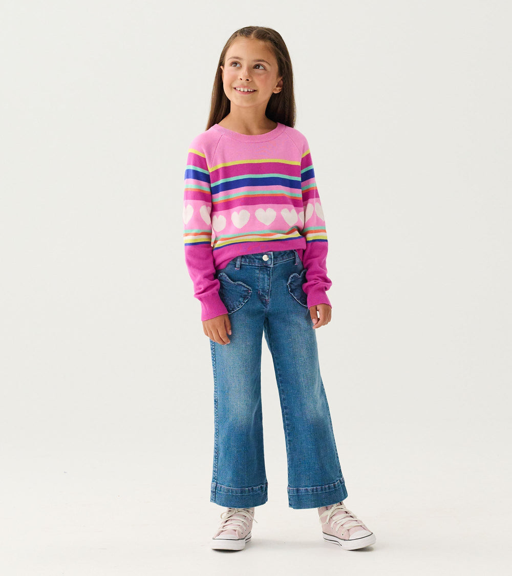Hatley Girls Stretch Denim Wide Leg Pants