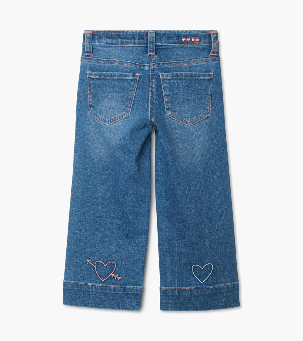 Hatley Girls Stretch Denim Wide Leg Pants