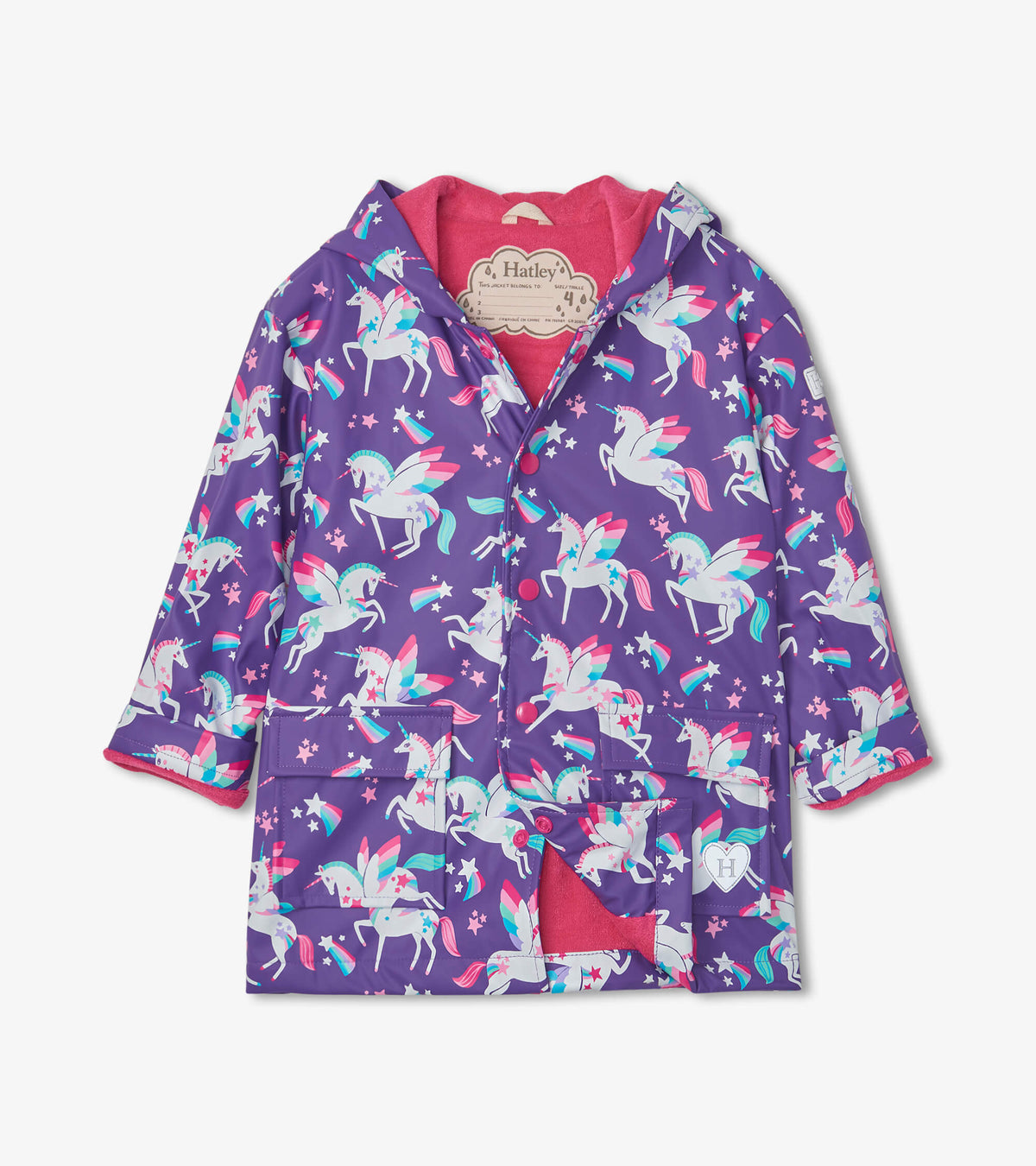 Hatley Girls Unicorn Button-Up Raincoat