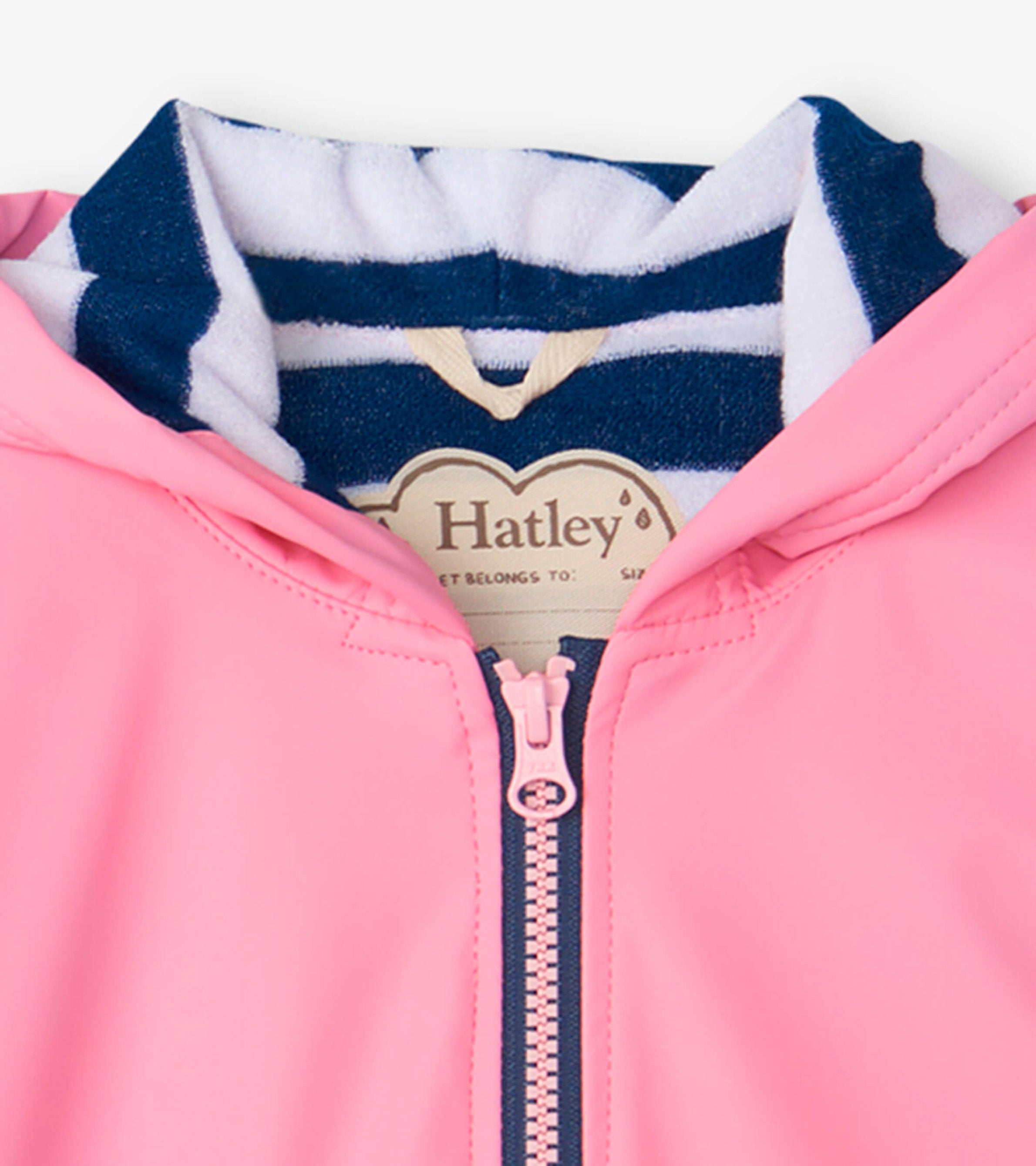 Hatley Girls Classic Pink Zip-Up Rain Jacket