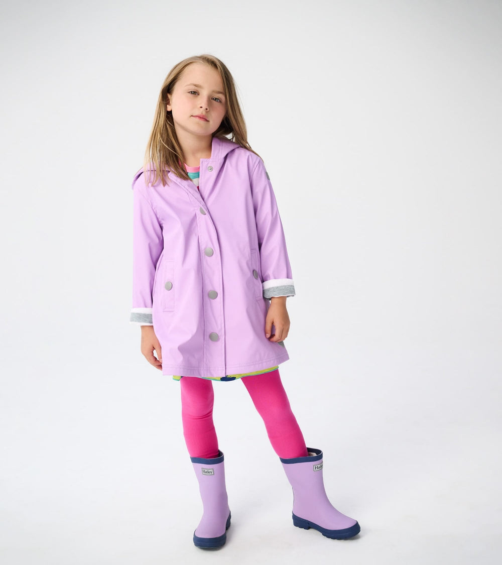 Hatley Kids Lilac And Navy Matte Rain Boots