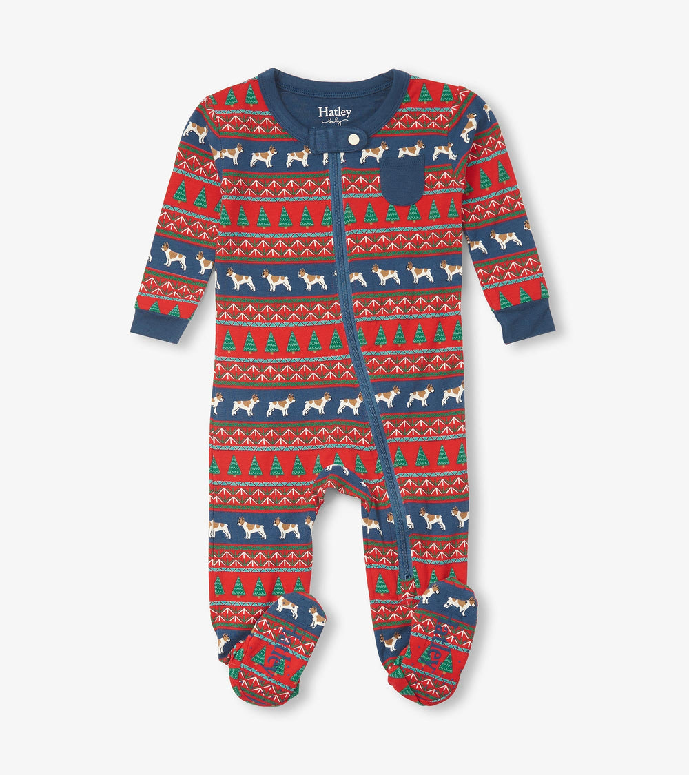 Hatley Baby Bulldog Fair Isle Bamboo Footed Sleeper