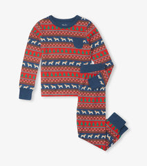 Hatley Boys Bulldog Fair Isle Bamboo Pajama Set