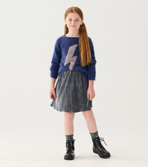 Hatley Girls Metallic Lightning Furry Sweater