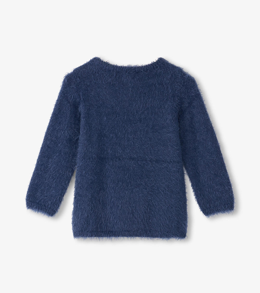 Hatley Girls Metallic Lightning Furry Sweater