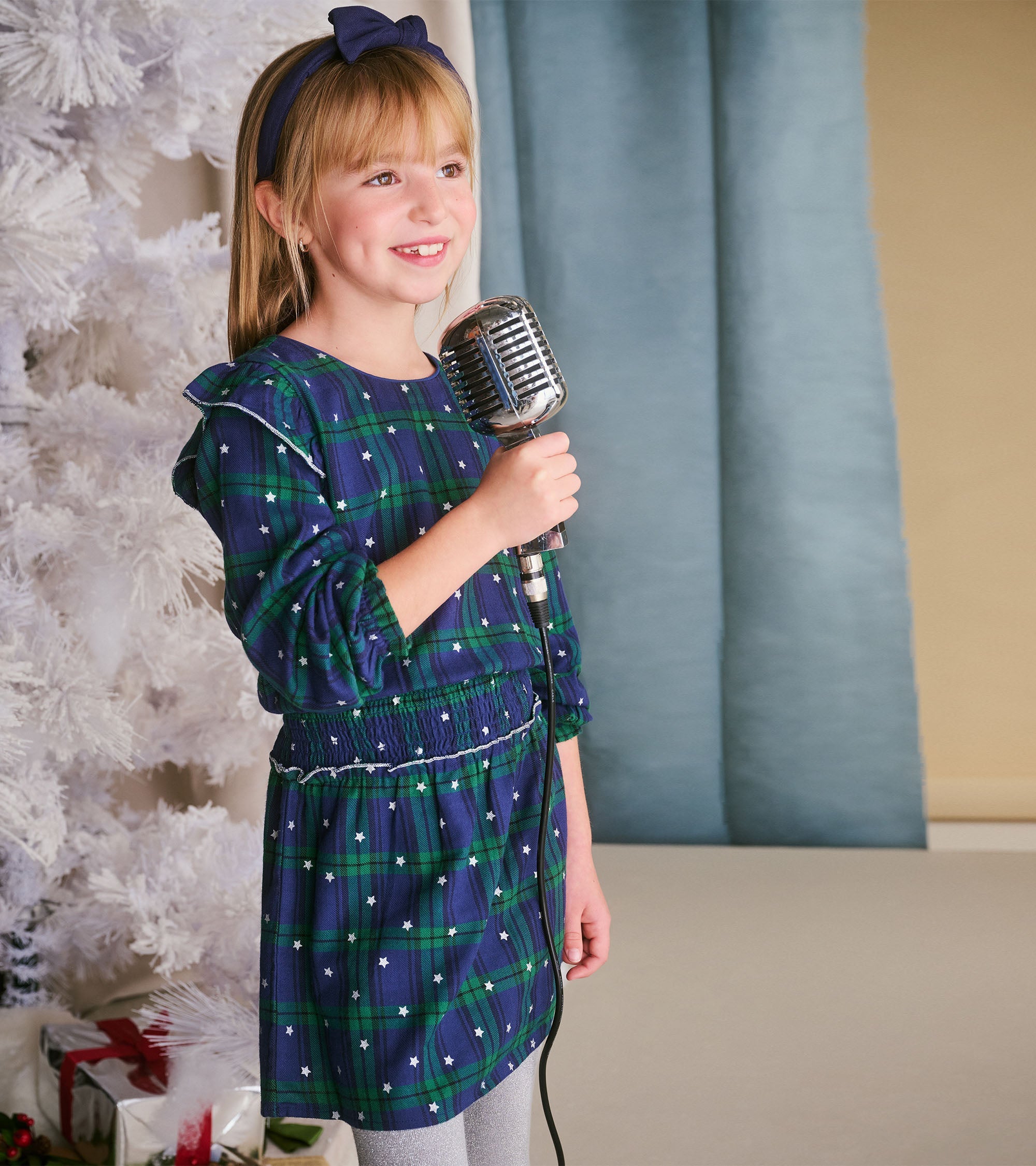 Hatley Girls Blackwatch Plaid Smocked Waist Dress