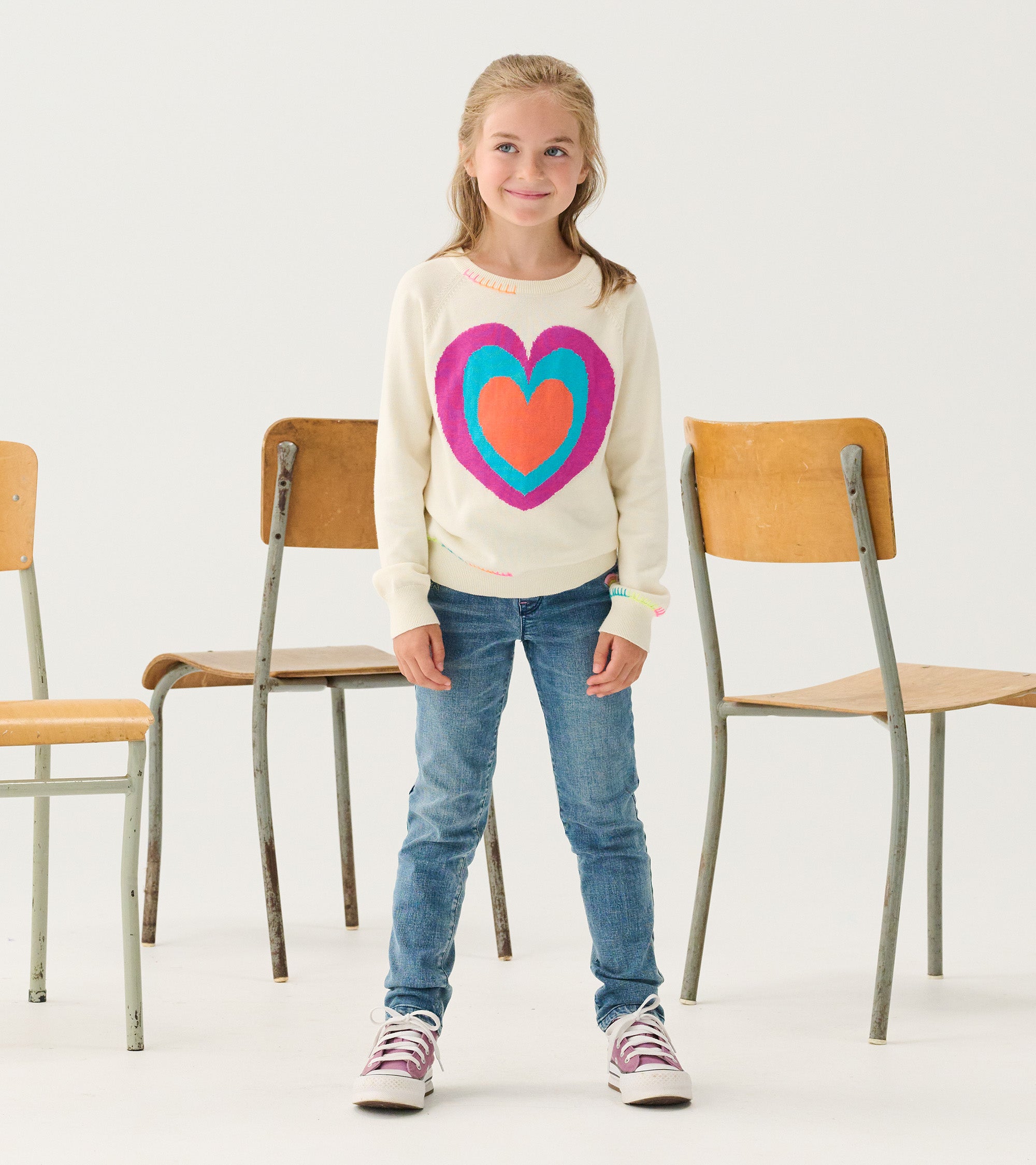 Hatley Girls Layered Hearts Sweater