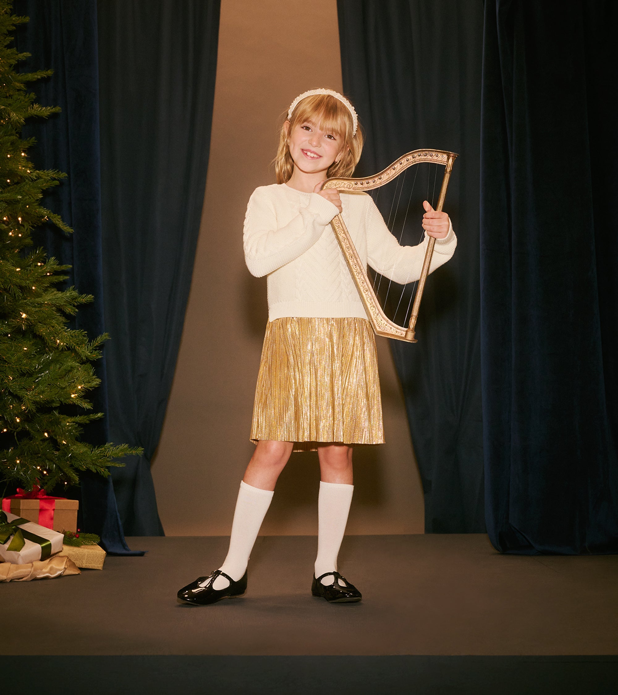 Hatley Girls Holiday Mixed Media Dress