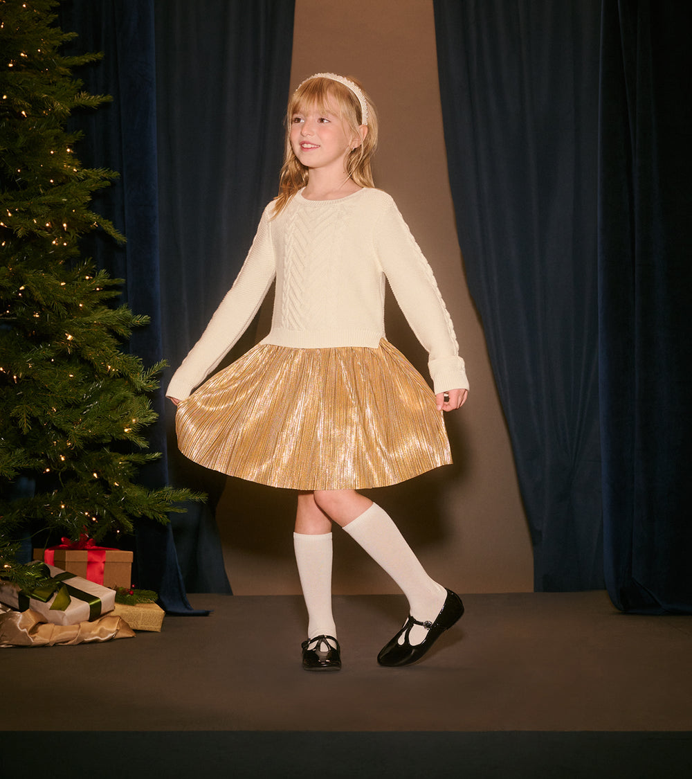 Hatley Girls Holiday Mixed Media Dress
