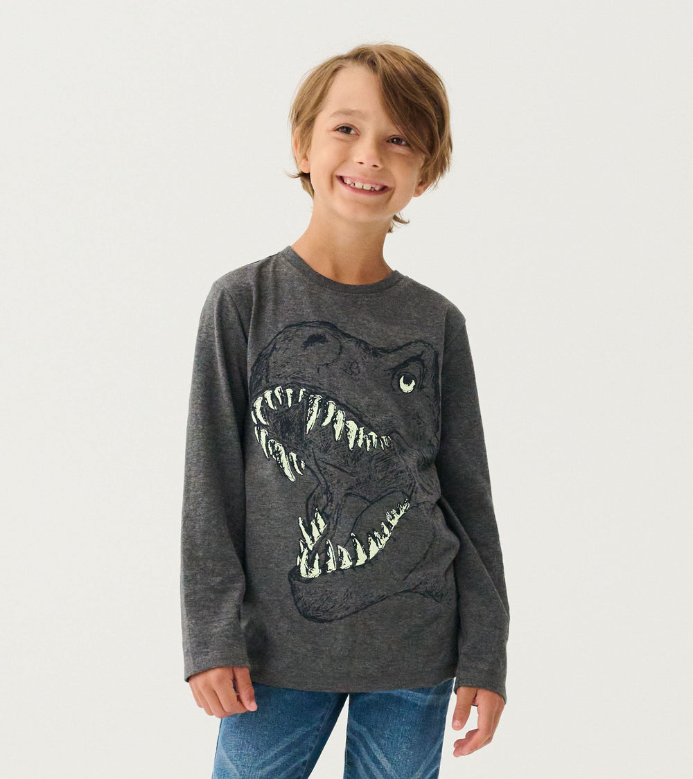Hatley Boys T-Rex Glow in the Dark Long Sleeve T-Shirt