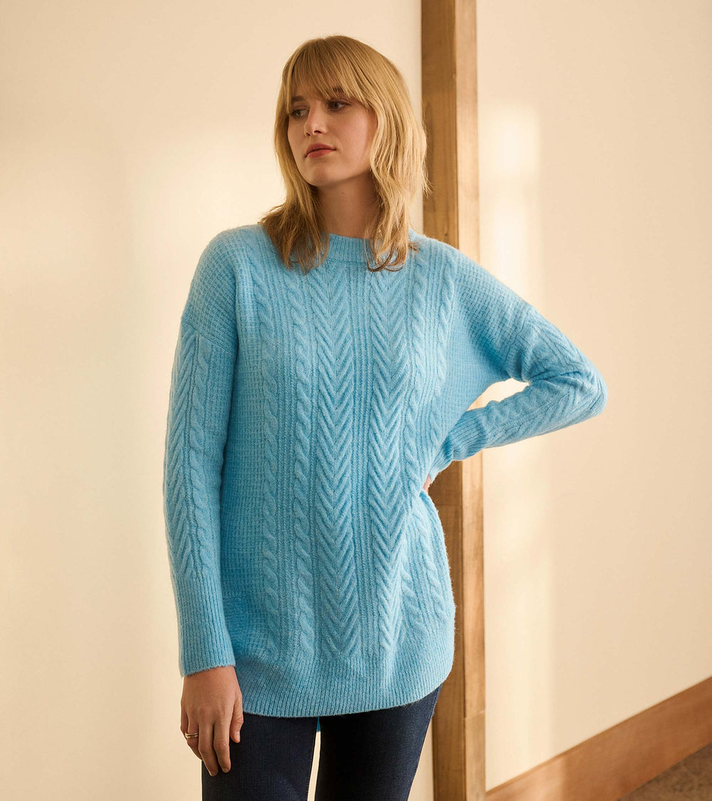 Hatley Cable Knit Tunic - Sky Blue
