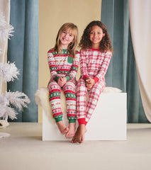 Hatley Girls Puppy Hearts Fair Isle Bamboo Pajama Set