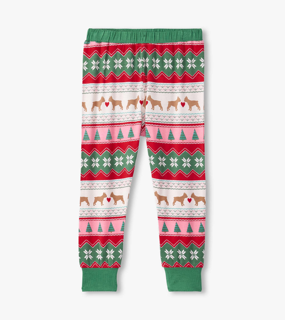 Hatley Girls Puppy Hearts Fair Isle Bamboo Pajama Set