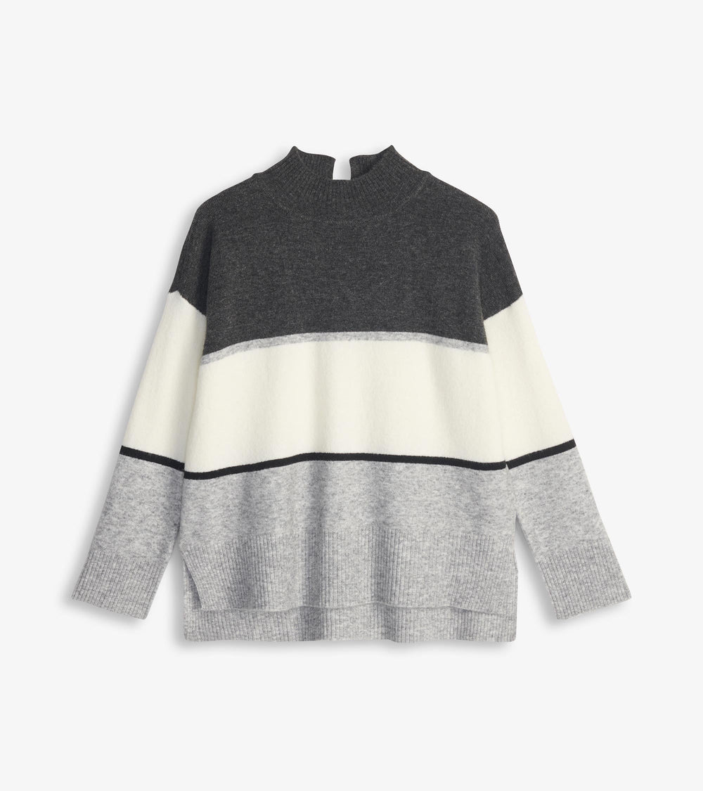 Hatley Mock Neck Tunic - Grey Block