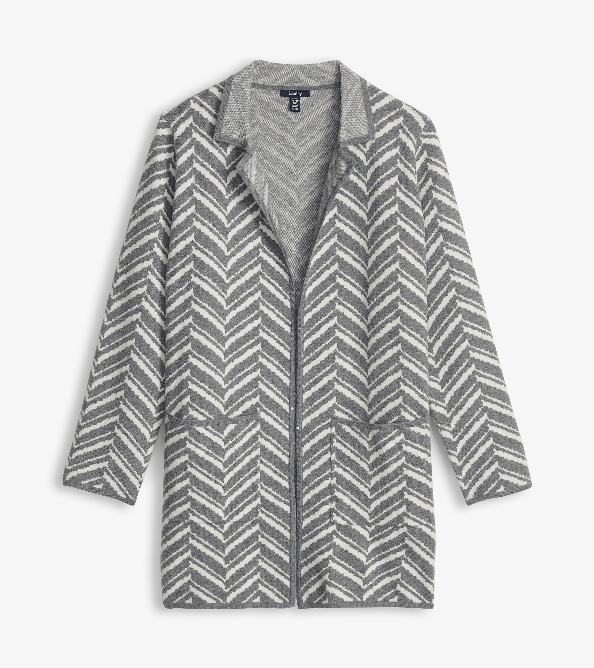 Hatley Sweater Blazer - Grey Chevron