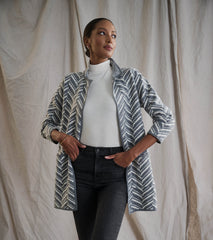 Hatley Sweater Blazer - Grey Chevron