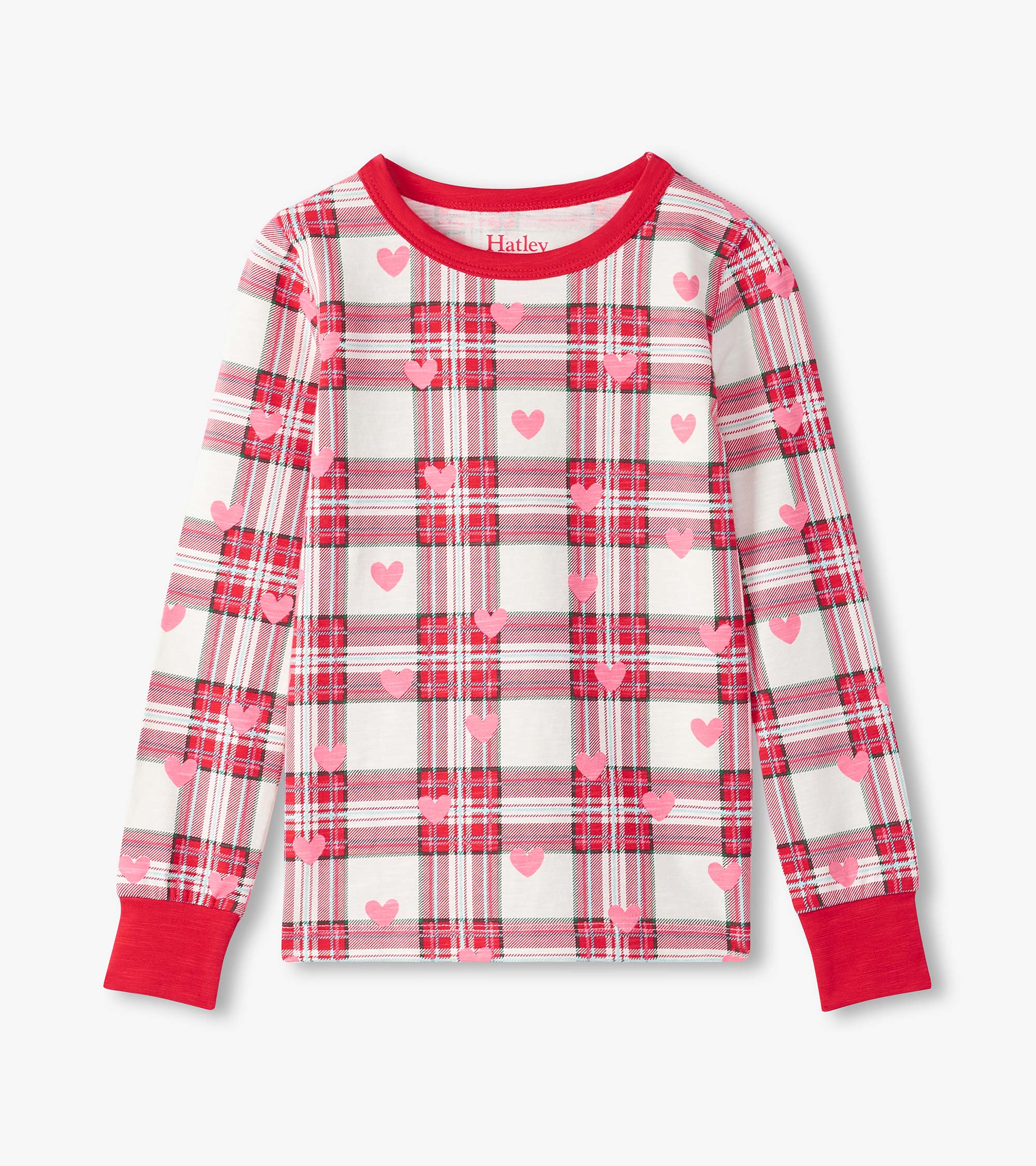 Hatley Girls Plaid Hearts Pajama Set