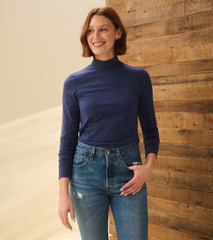 Hatley Mock Neck Top - Patriot Blue