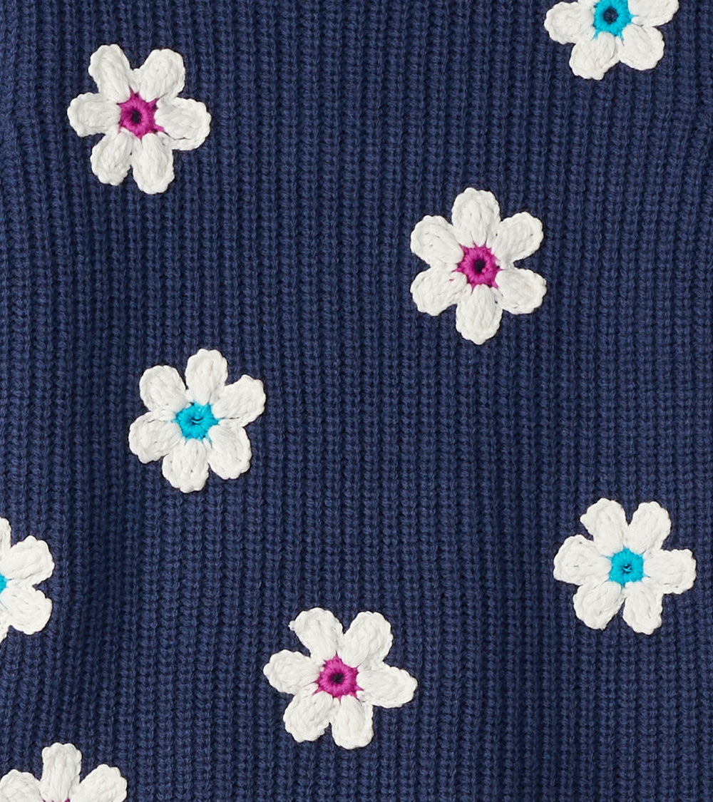 Hatley Girls Throwback Flowers Fluffy Sleeve Sweater Tunic