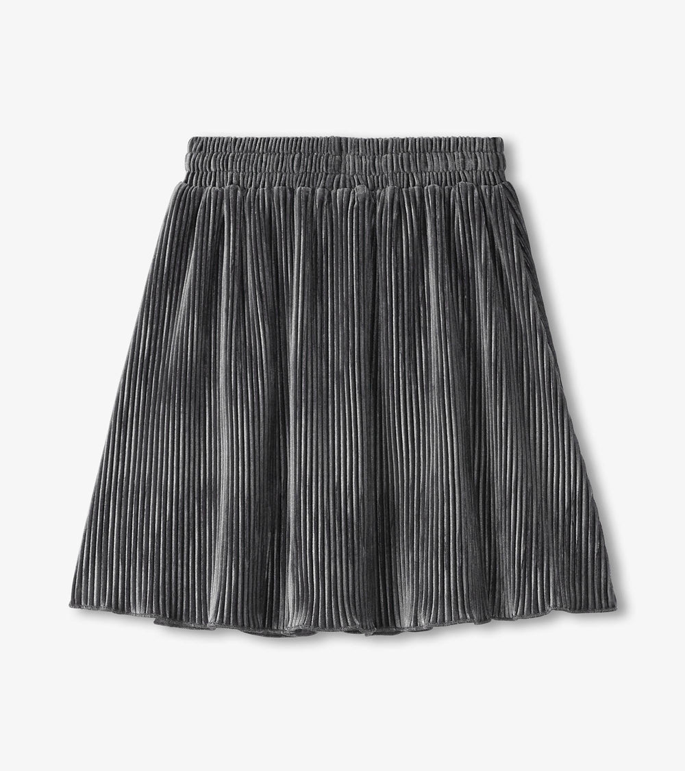 Hatley Girls Silver Shine Pleated Velour Skirt