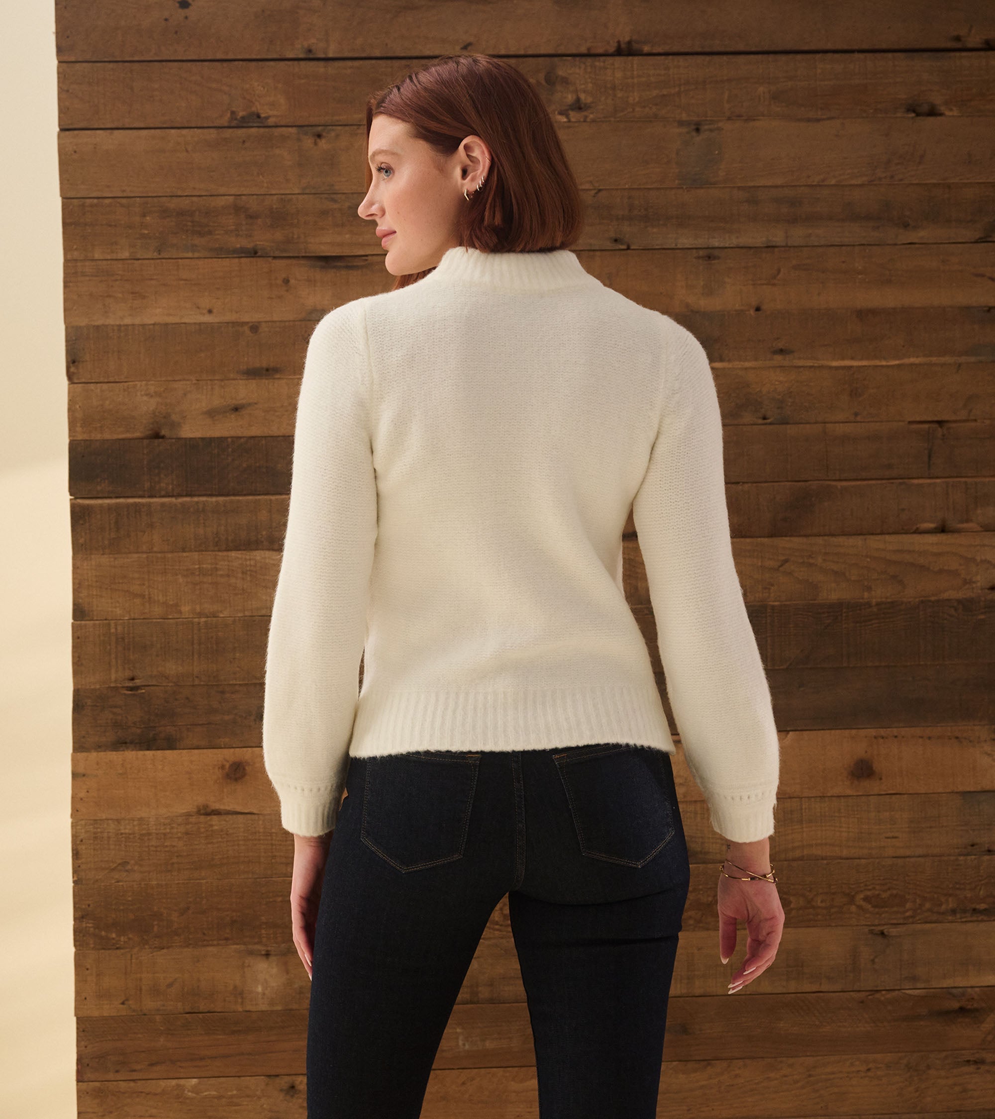 Hatley Petal Cable Sweater - Winter White