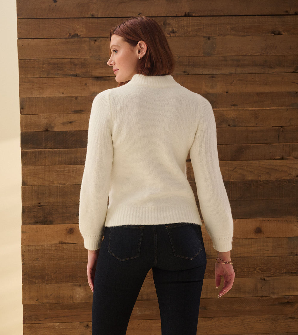 Hatley Petal Cable Sweater - Winter White