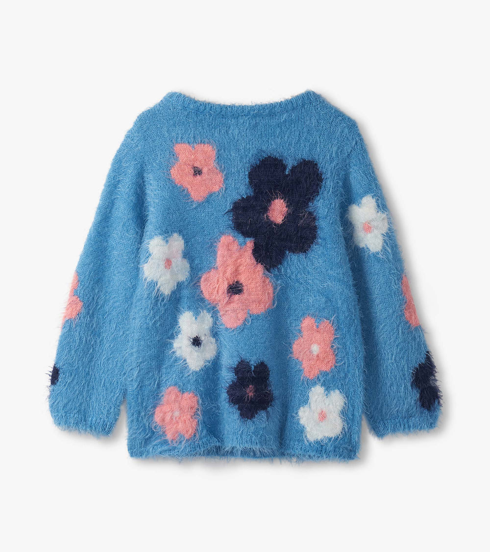 Hatley Girls Floral Cluster Furry Sweater