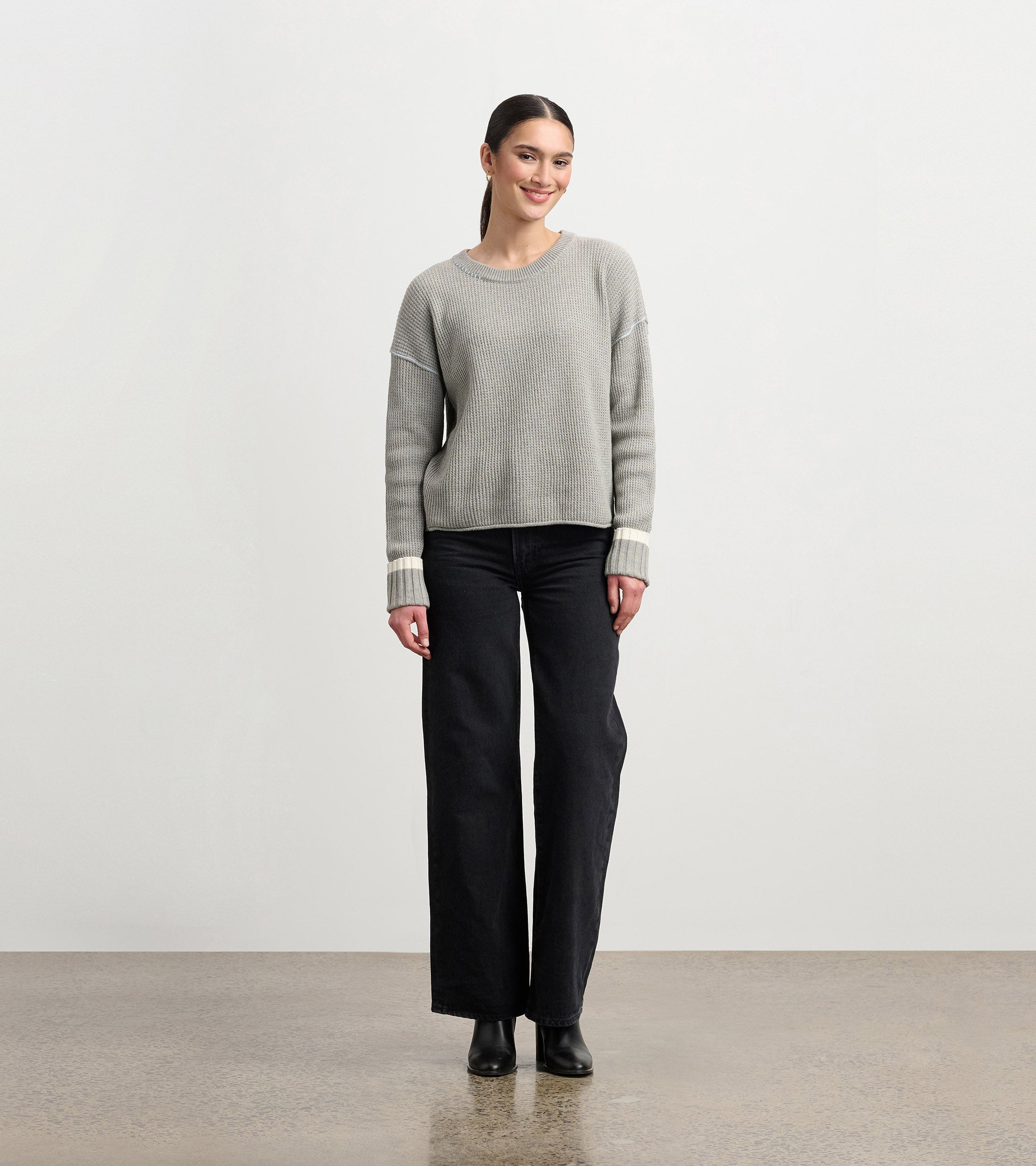 Hatley Waffle Knit Sweater - Grey