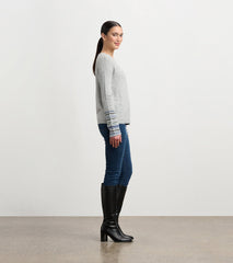 Hatley Jacquard Cuff Sweater - Grey Melange