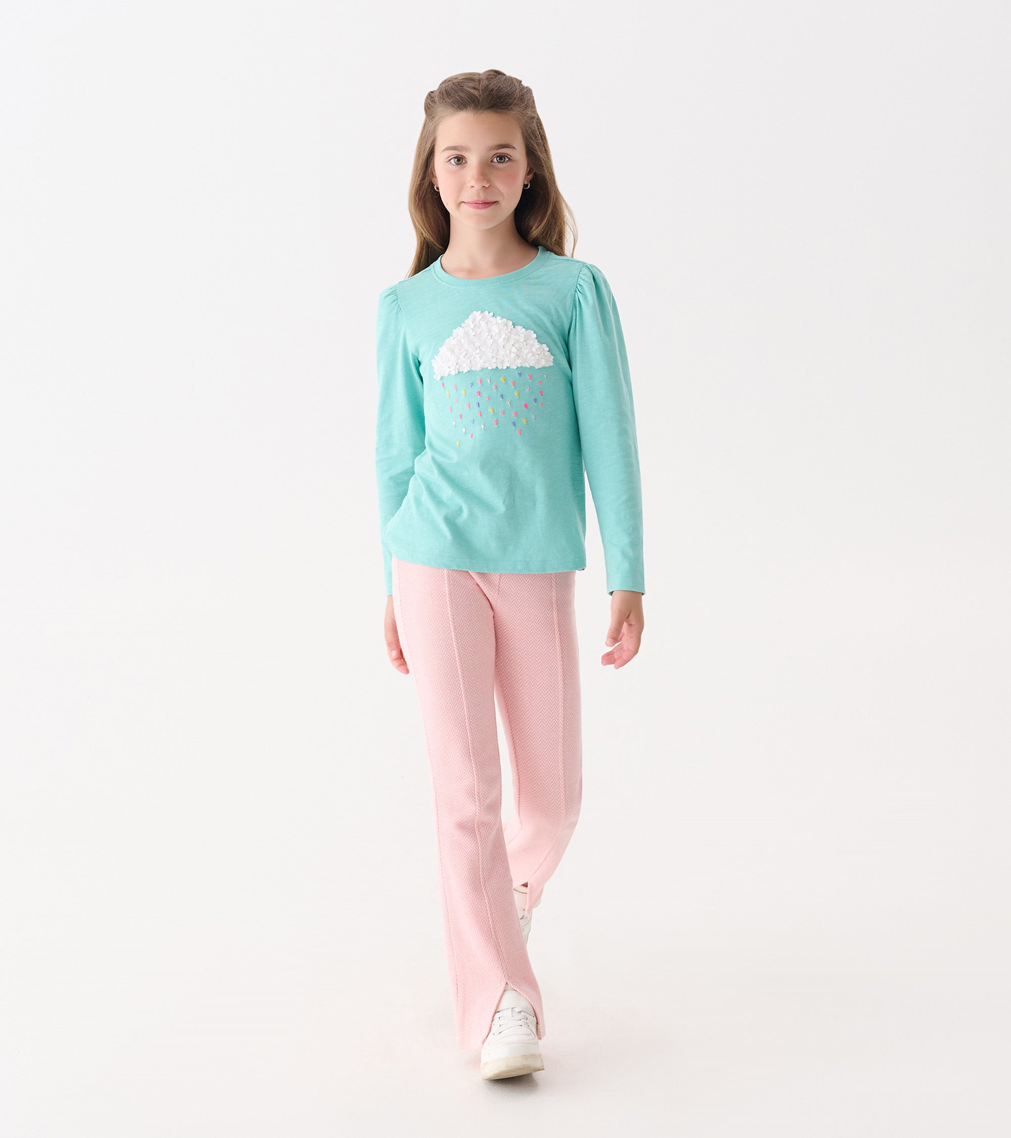 Hatley Girls Fluffy Cloud Puff Sleeve Graphic Tee