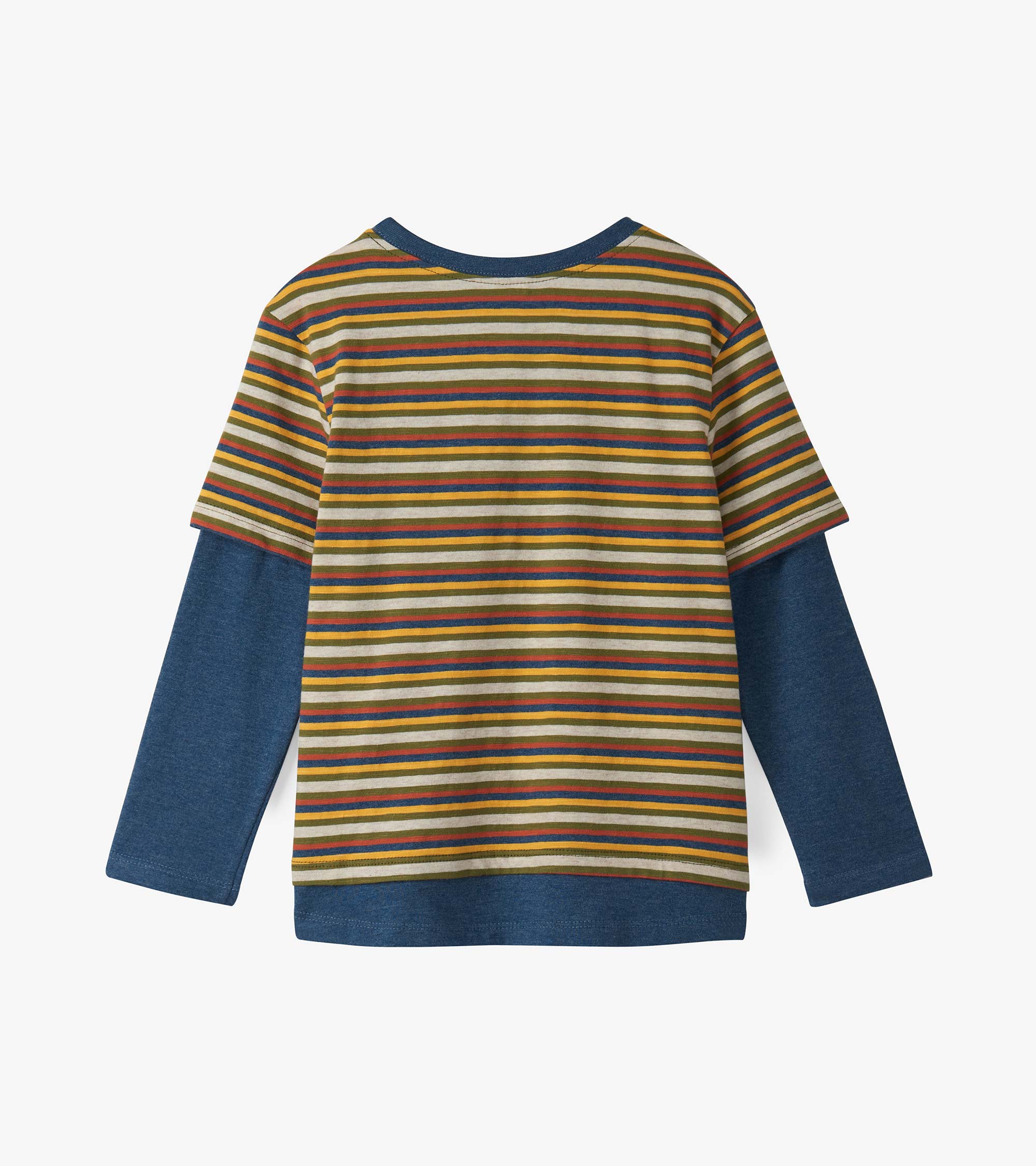 Hatley Boys Autumn Stripe Fooler Long Sleeve T-Shirt