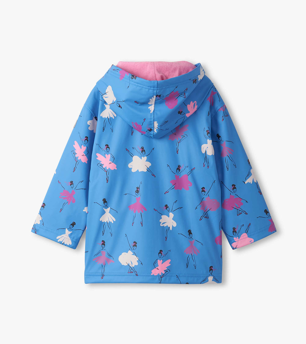 Hatley Girls Ballet School Color Changing Zip-Up Rain Jacket