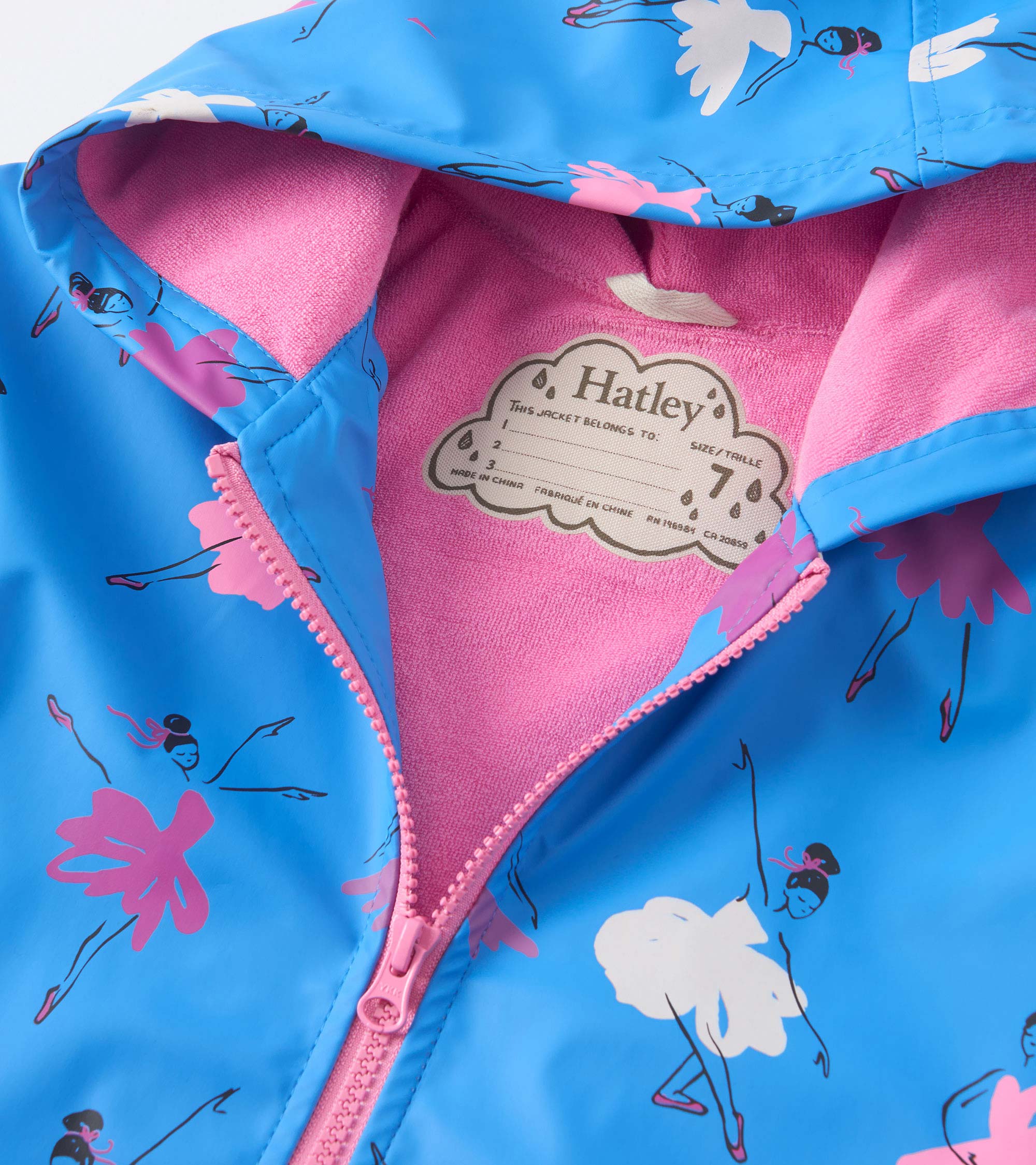 Hatley Girls Ballet School Color Changing Zip-Up Rain Jacket