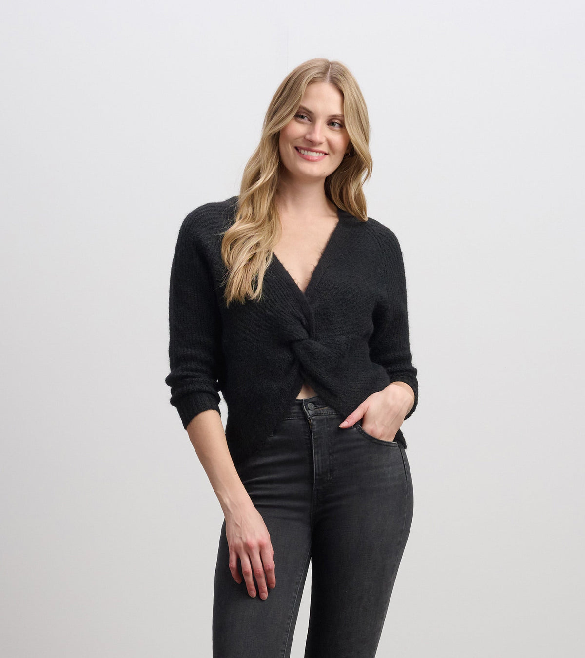 Hatley Cross Over Sweater - Black