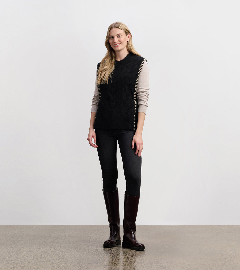 Hatley Side-Tie Sweater Vest - Black