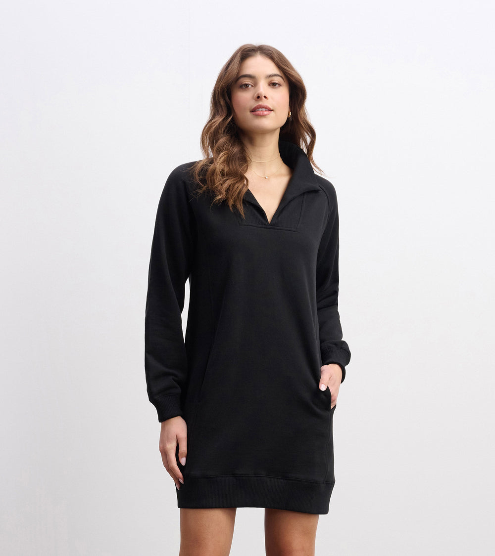 Hatley Anna Notch Neck Dress - Black