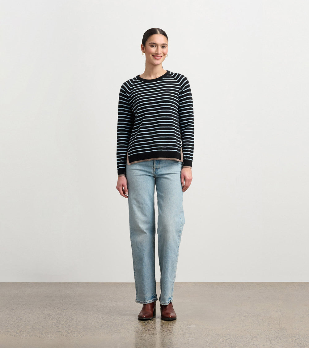 Hatley Olivia Sweater - Black Denim Stripes