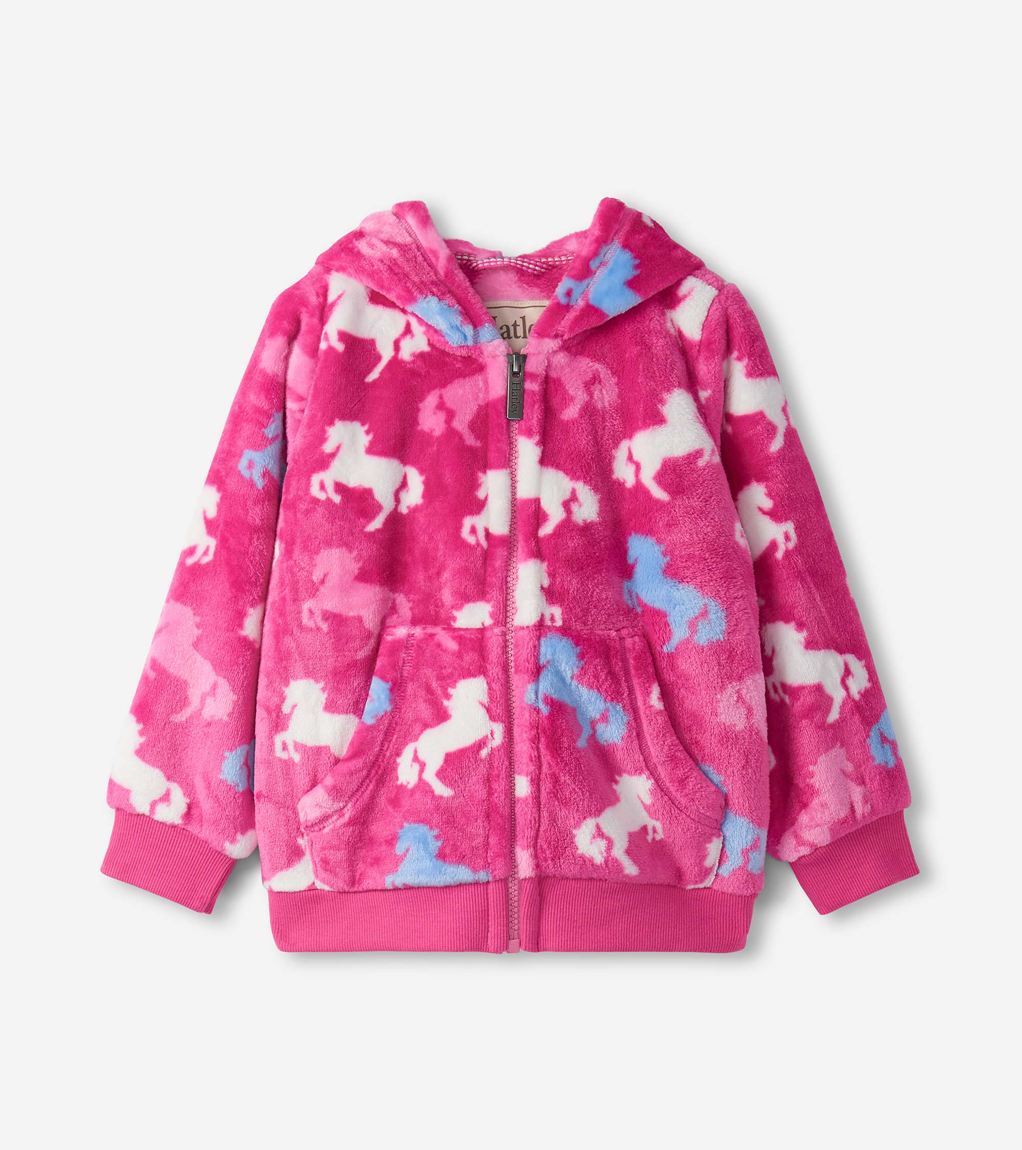 Hatley Girls Beautiful Horses Fleece Zip-Up Hoodie