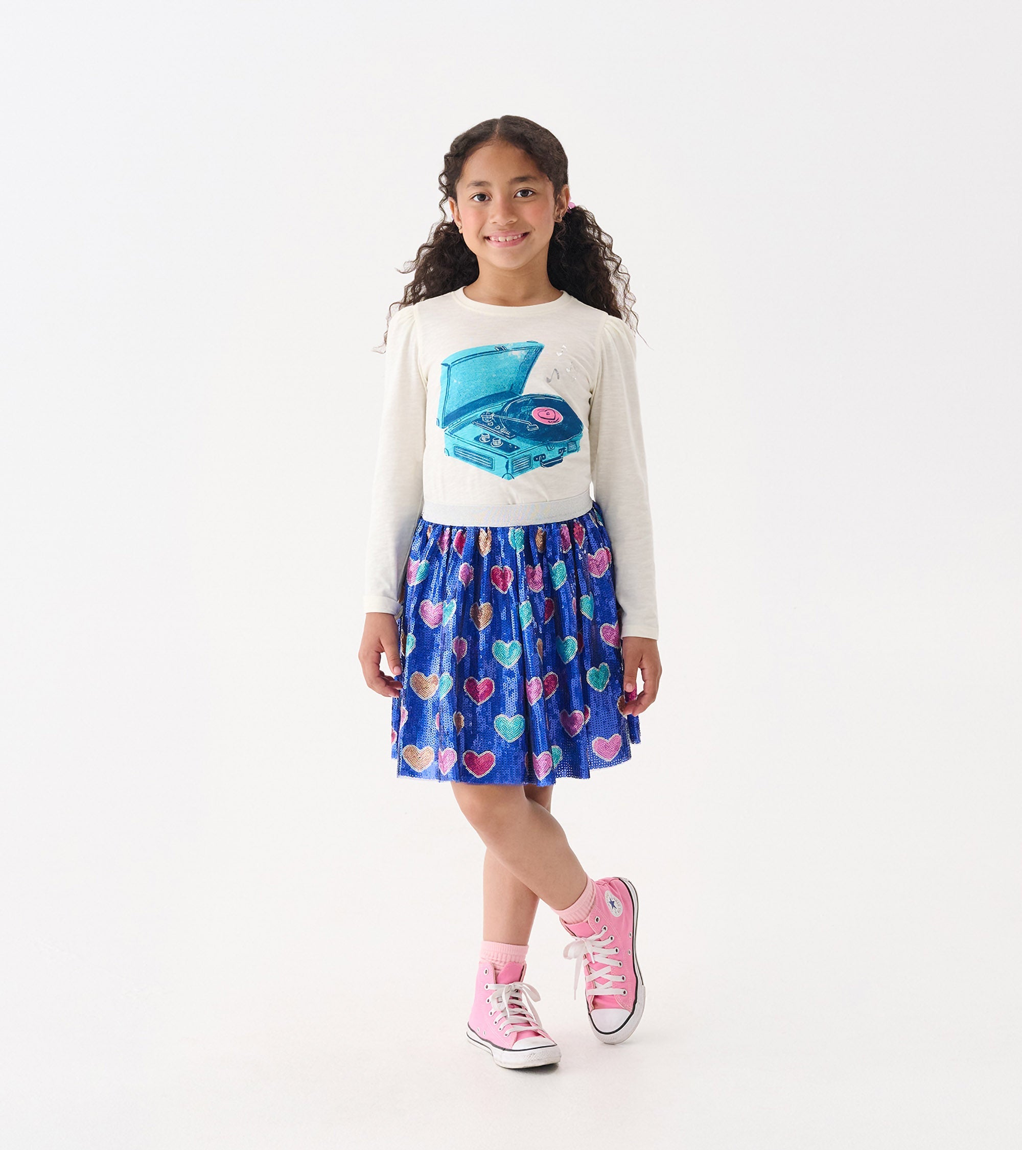 Hatley Girls Bursted Hearts Sequin Skirt
