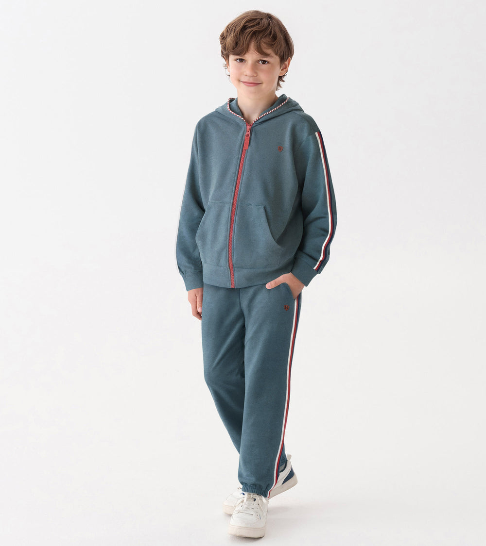 Hatley Boys Blue Stone Zip-Up Hoodie