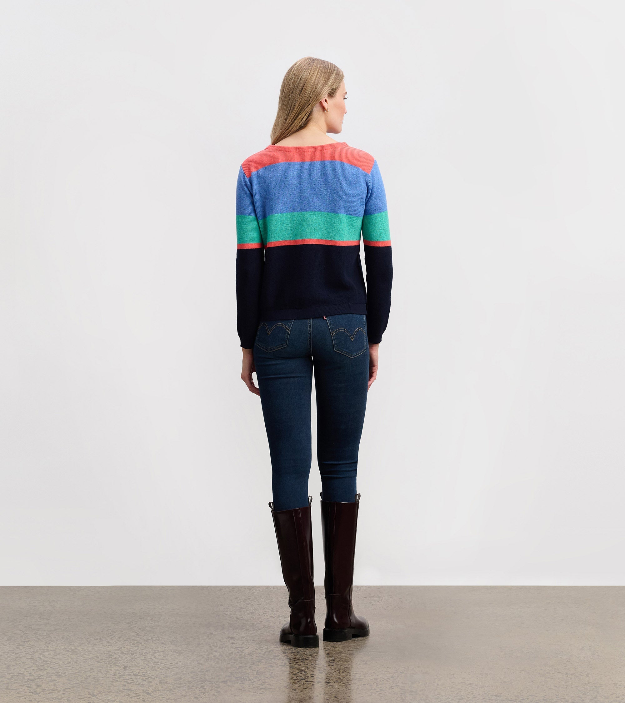 Hatley Devon Sweater - Bright Colorblock Stripes